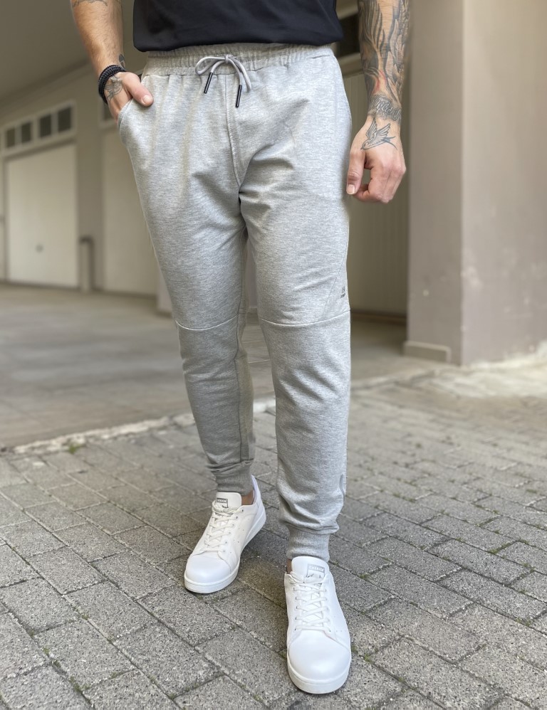 Dynamo ανδρική γκρι φόρμα με λάστιχο και τύπωμα στο πλάι AS417 φωτογραφία